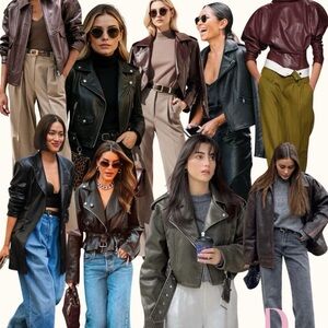 AllSaints dark burgundy balfern leather biker jacket, Sz US 0